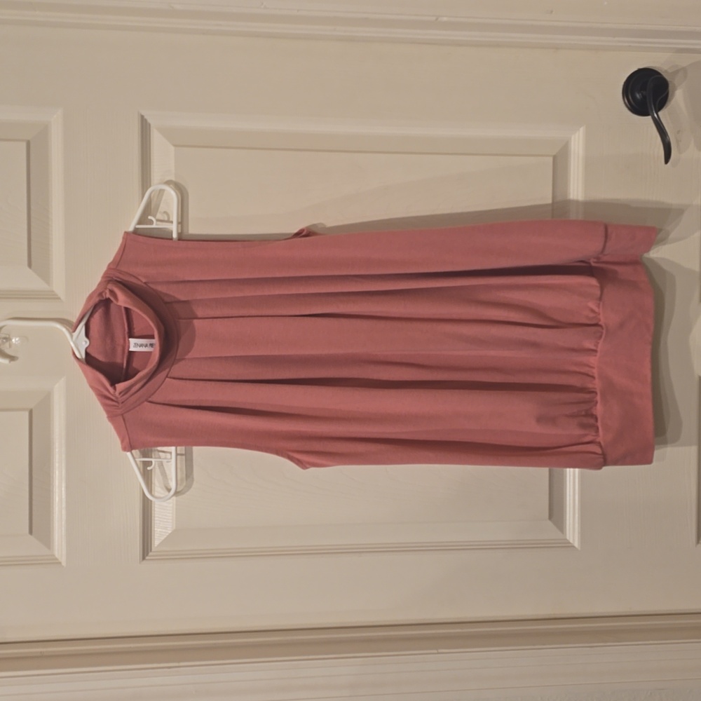 Zenana top mock turtle neck sleeveless- pink M
